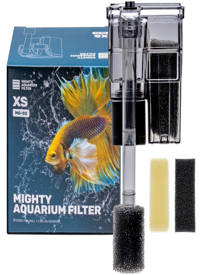 SubstrateSource Mighty Aquarium Hang On Back Filter - Aquarium HOB Filter - Adjustable Fish Tank Filter - Aquarium Filters - Nano Aquarium Filter - Fish Aquarium Filter - Hang On Back Aquarium Filter (1-3 Gallons) - Image 1